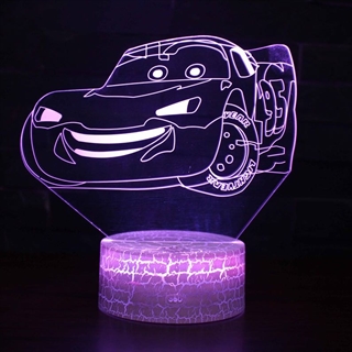 Lightning McQueen 3D lampe med fjernbetjening - Dæmpbar